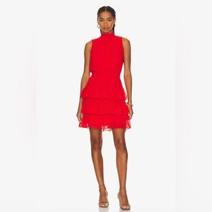 1.STATE Women's Sleeveless Smocked Neck Dress with Ruffle Tiered Skirt